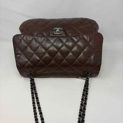 Pre-Owned Chanel Brown Leather Designer Handbag