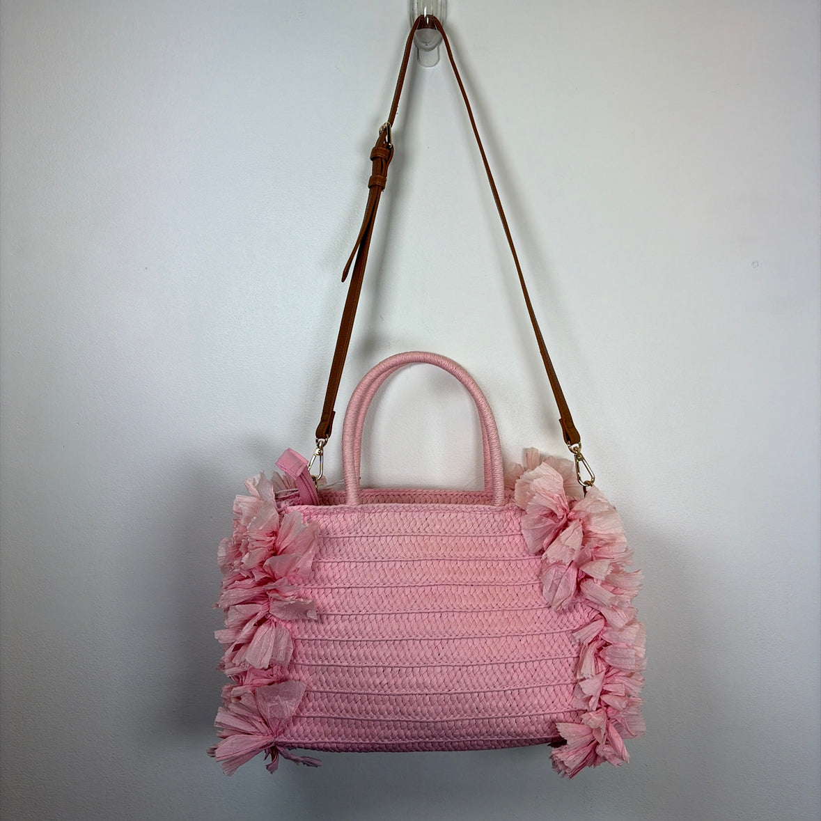 Pre-Owned Shiralea Pink Woven Handbag