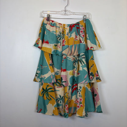 Pre-Owned Size L True Destinations Teal Multi Skirt