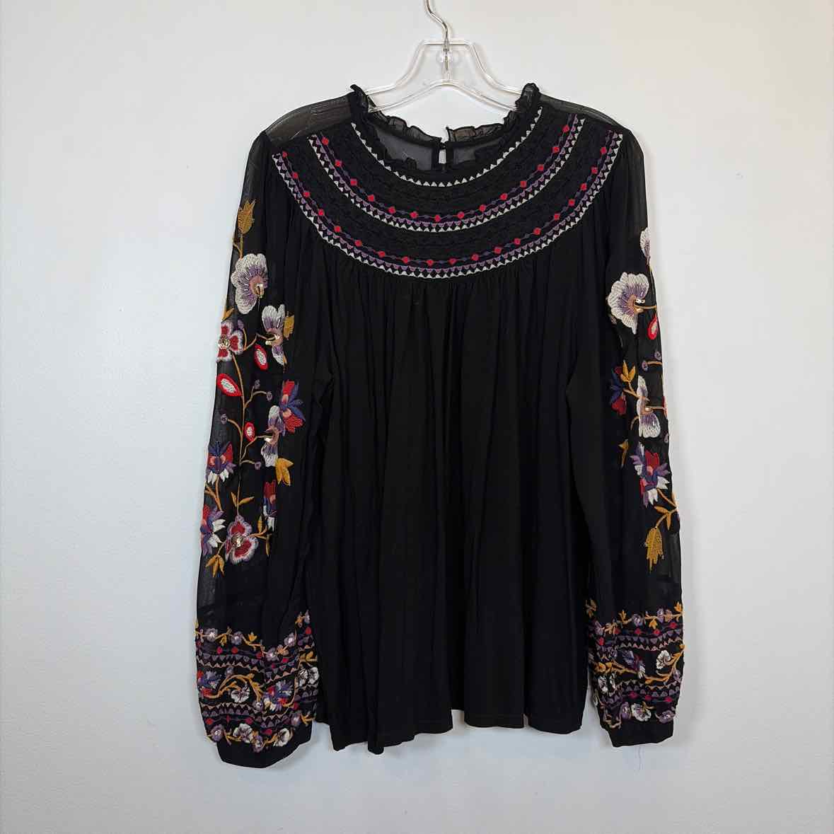 Pre-Owned Size XL Anthropologie Black Multi Top