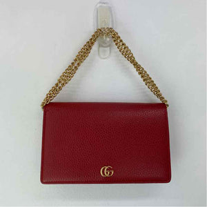 Pre-Owned Gucci Red Leather Designer Handbag