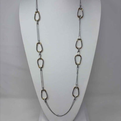 Pre-Owned Boutique Silver/Gold Chains Necklace