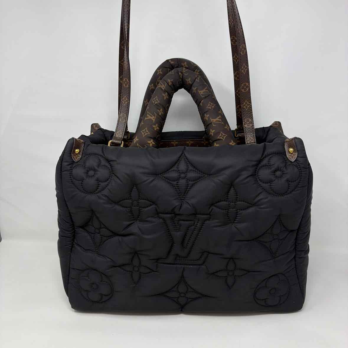 Pre-Owned Louis Vuitton Black/Brown Nylon Designer Handbag