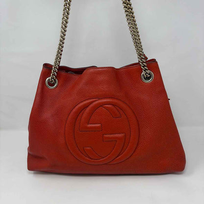 Pre-Owned Gucci Orange Leather Designer Handbag