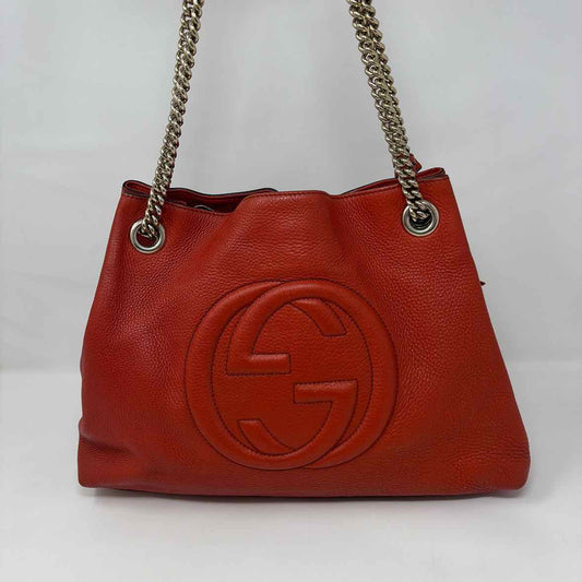 Pre-Owned Gucci Orange Leather Designer Handbag