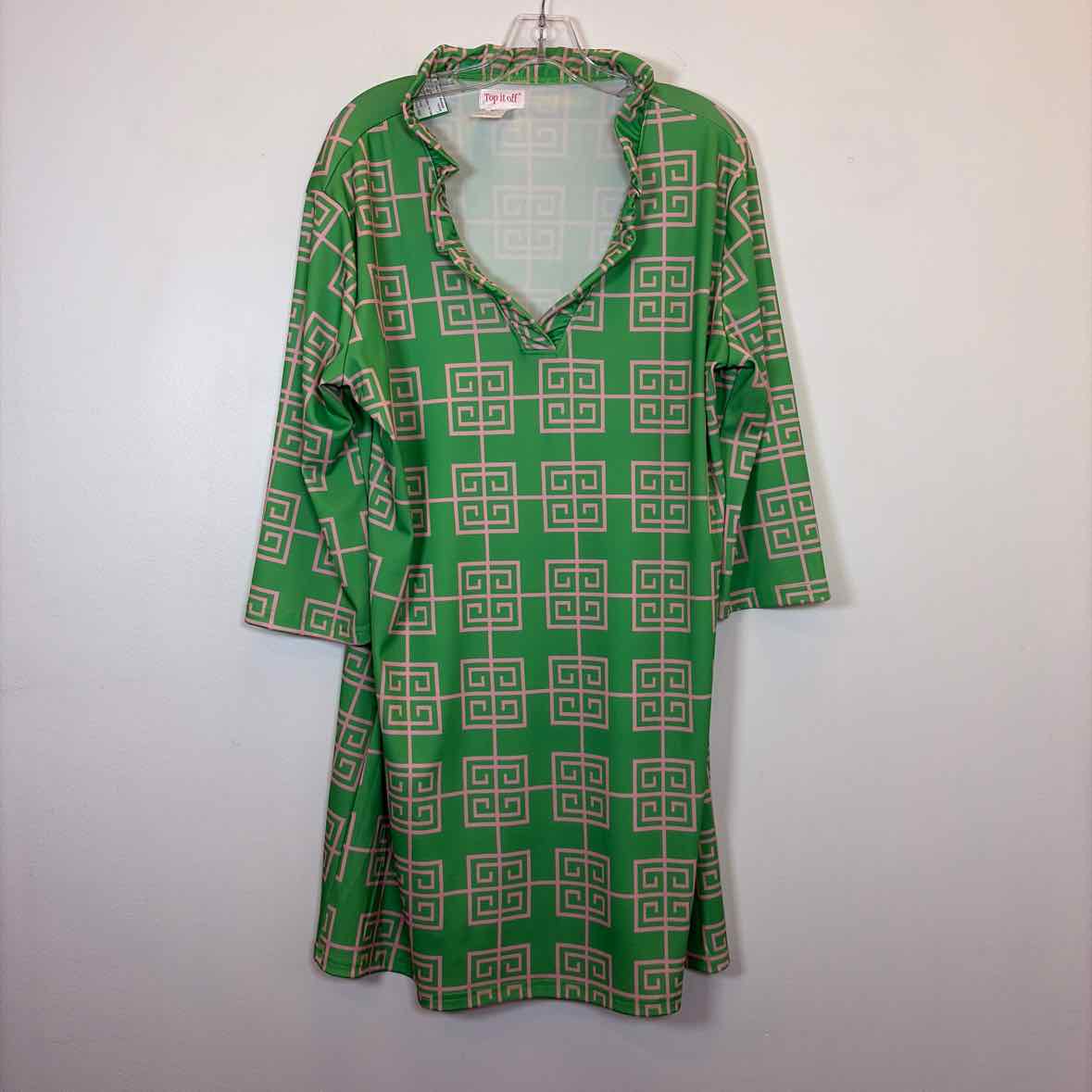 Pre-Owned Size XL Top It Off Green Casual Dress