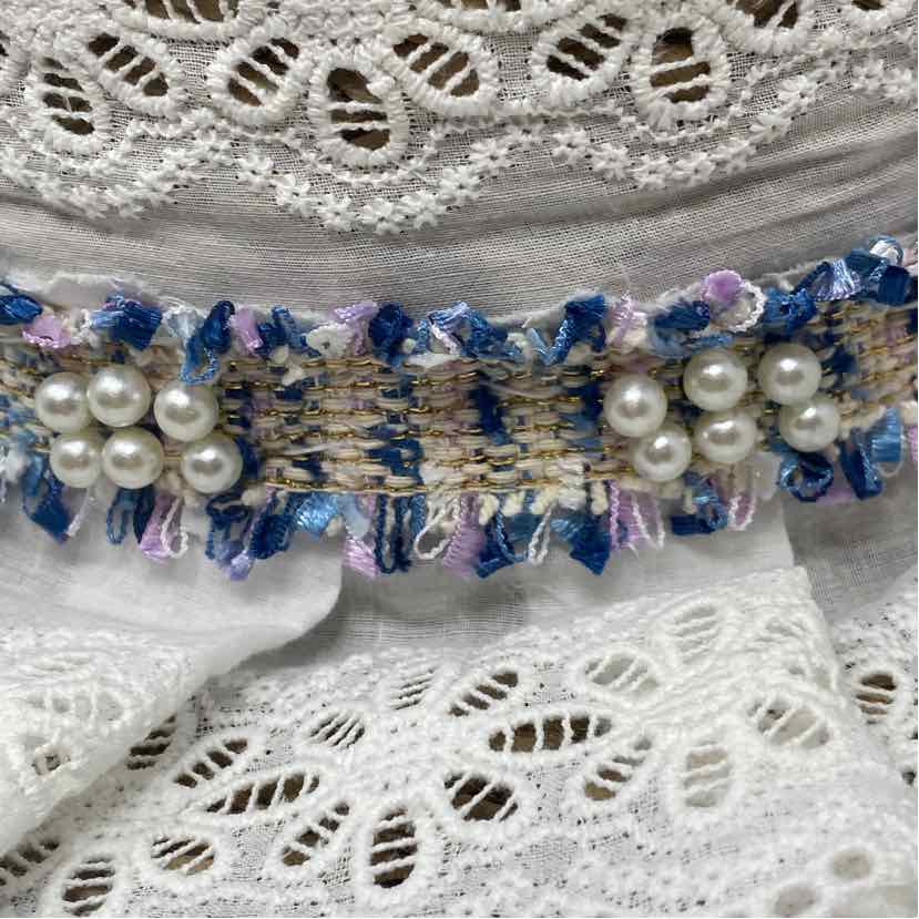 Pre-Owned Boutique White Multi Straw Hat