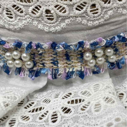 Pre-Owned Boutique White Multi Straw Hat