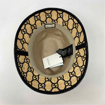 Pre-Owned Gucci Monogram Straw Designer Hats