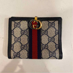 Pre-Owned Gucci Navy Canvas Designer Wallet