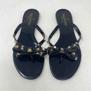 Pre-Owned Valentino Black Plastic Shoe Size 6.5 Designer Shoes
