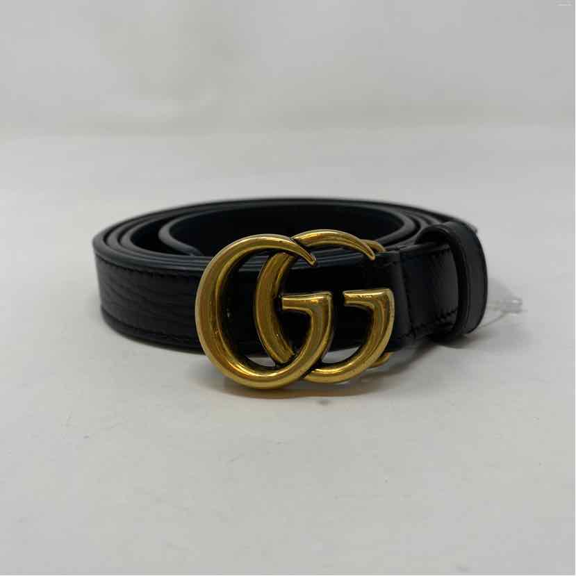 Pre-Owned Gucci Black Leather Designer Belt