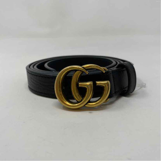 Pre-Owned Gucci Black Leather Designer Belt
