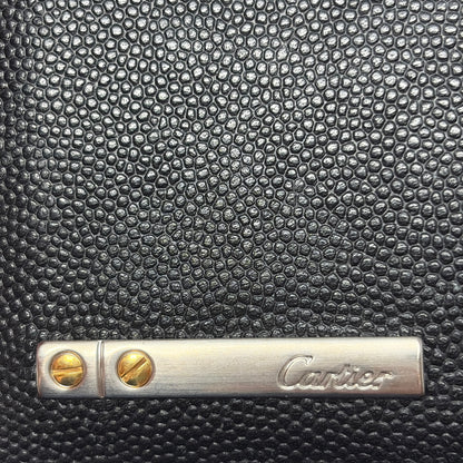 Pre-Owned Cartier Black Leather Designer Wallet