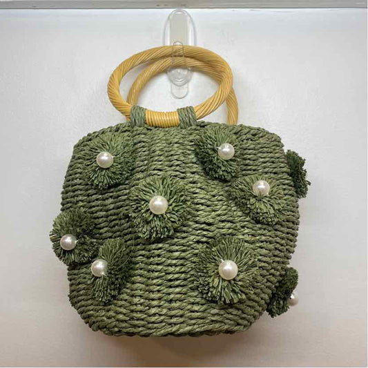Pre-Owned Green Wicker Handbag