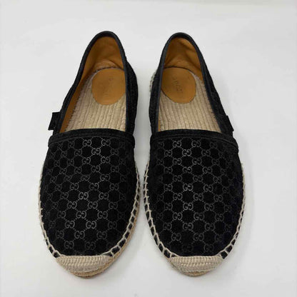 Pre-Owned Gucci Black Suede Shoe Size 8 Designer Shoes