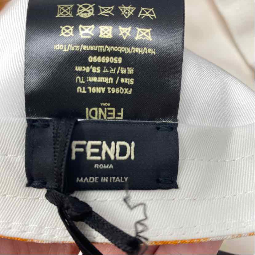 Pre-Owned Fendi Orange Nylon Designer Hats