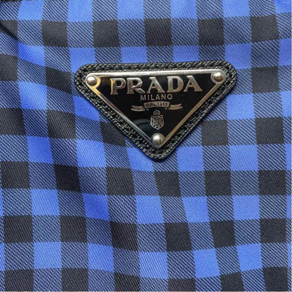 Pre-Owned Prada Plaid Nylon Designer Handbag