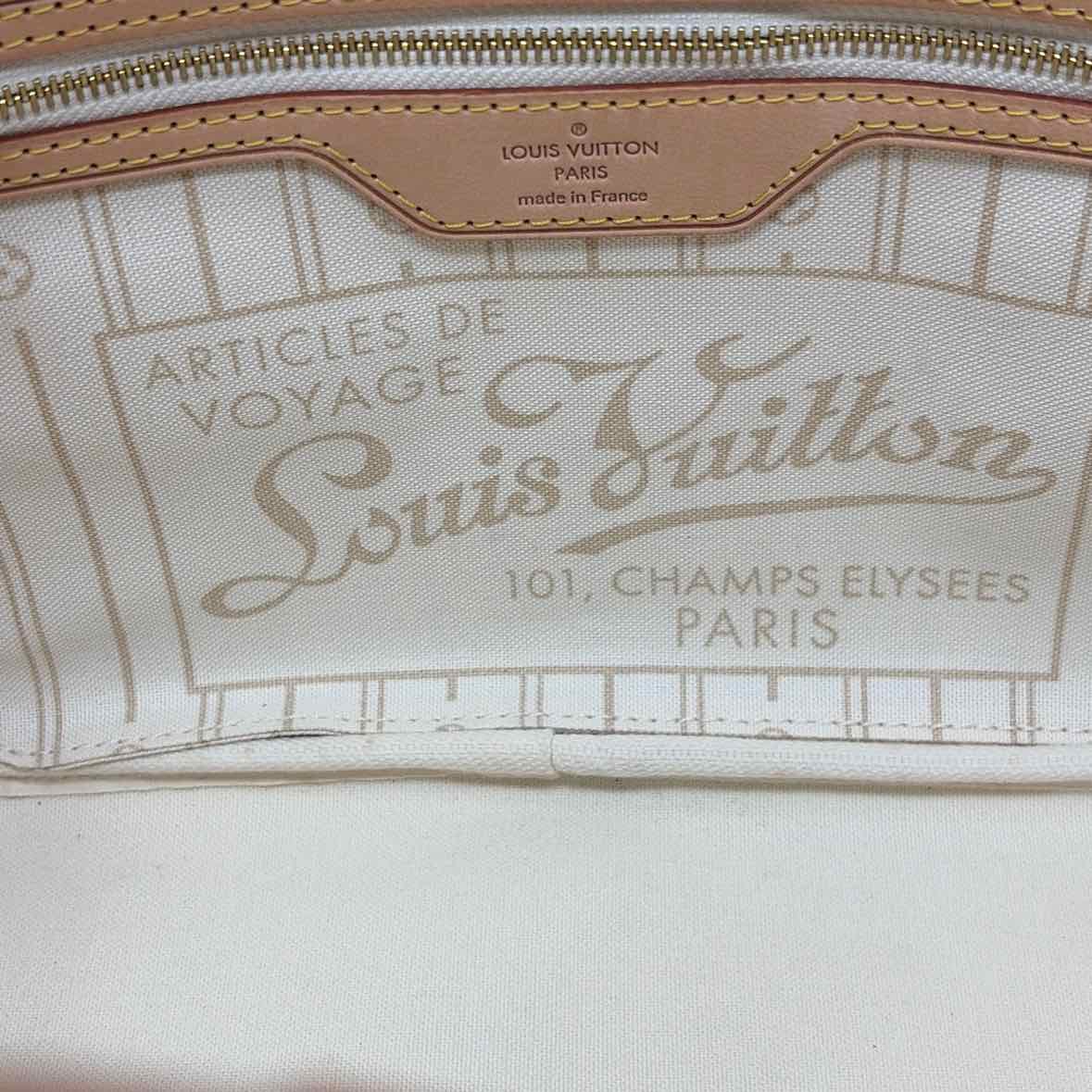 Pre-Owned Louis Vuitton Damier Azur Calf Hair Designer Handbag