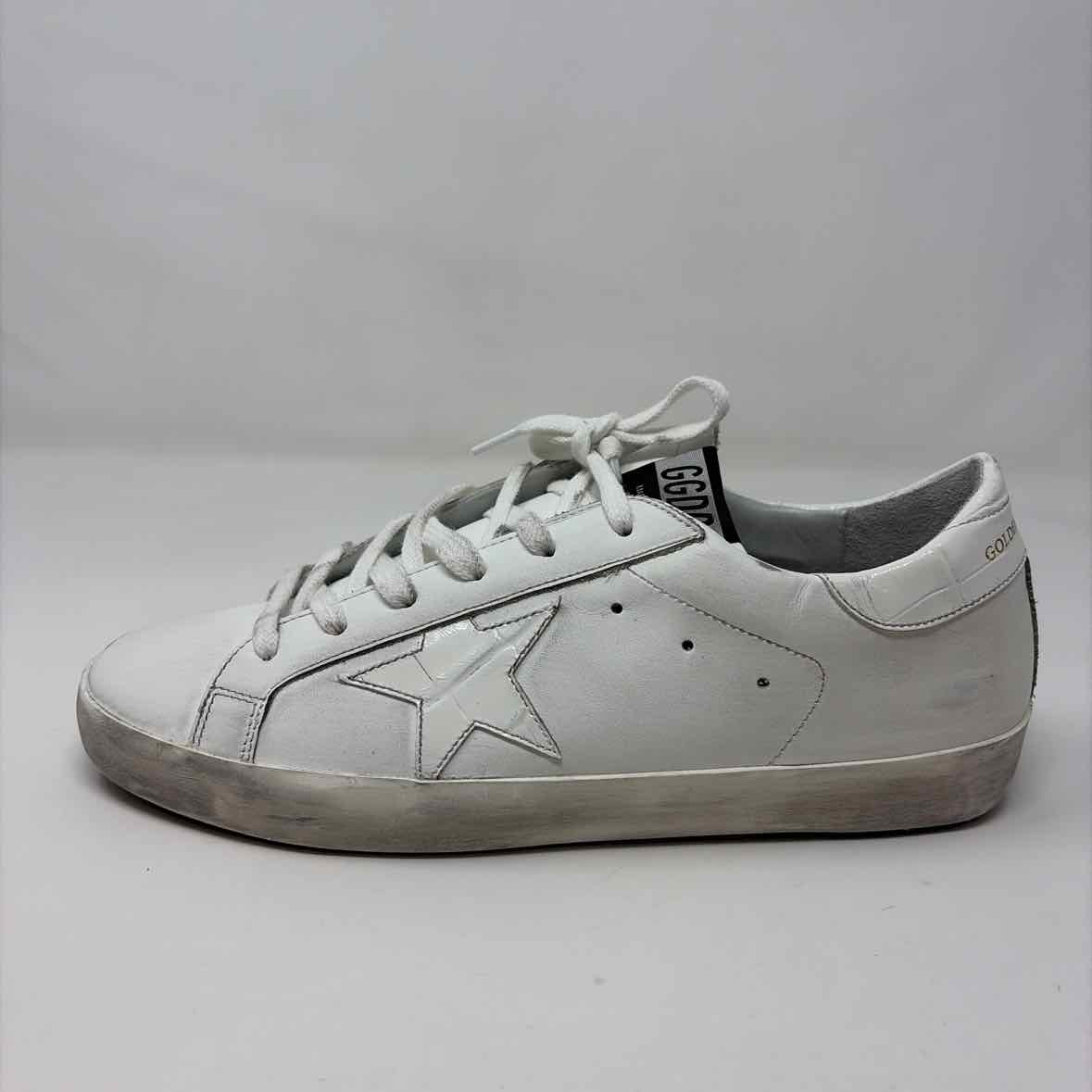Pre-Owned Golden Goose White Leather Shoe Size 9.5 Designer Shoes