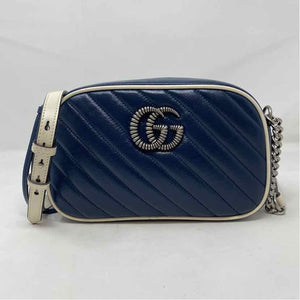 Pre-Owned Gucci Navy Leather Designer Handbag