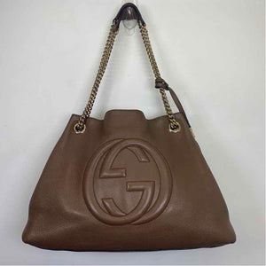 Pre-Owned Gucci Brown Leather Designer Handbag