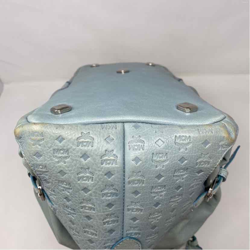 Pre-Owned MCM Turquoise Leather Designer Handbag