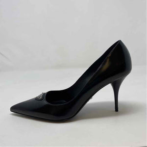 Pre-Owned Prada Black Leather Shoe Size 6 Designer Shoes