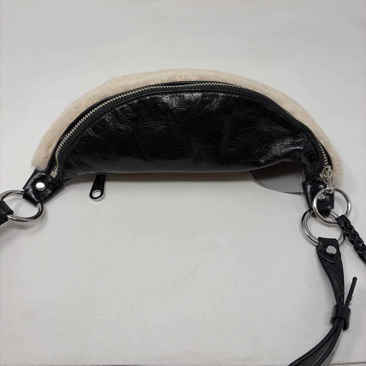 Pre-Owned Rebecca Minkoff Black/ Cream Shearling Handbag