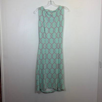 Pre-Owned Size S J McLaughlin Teal Print Casual Dress