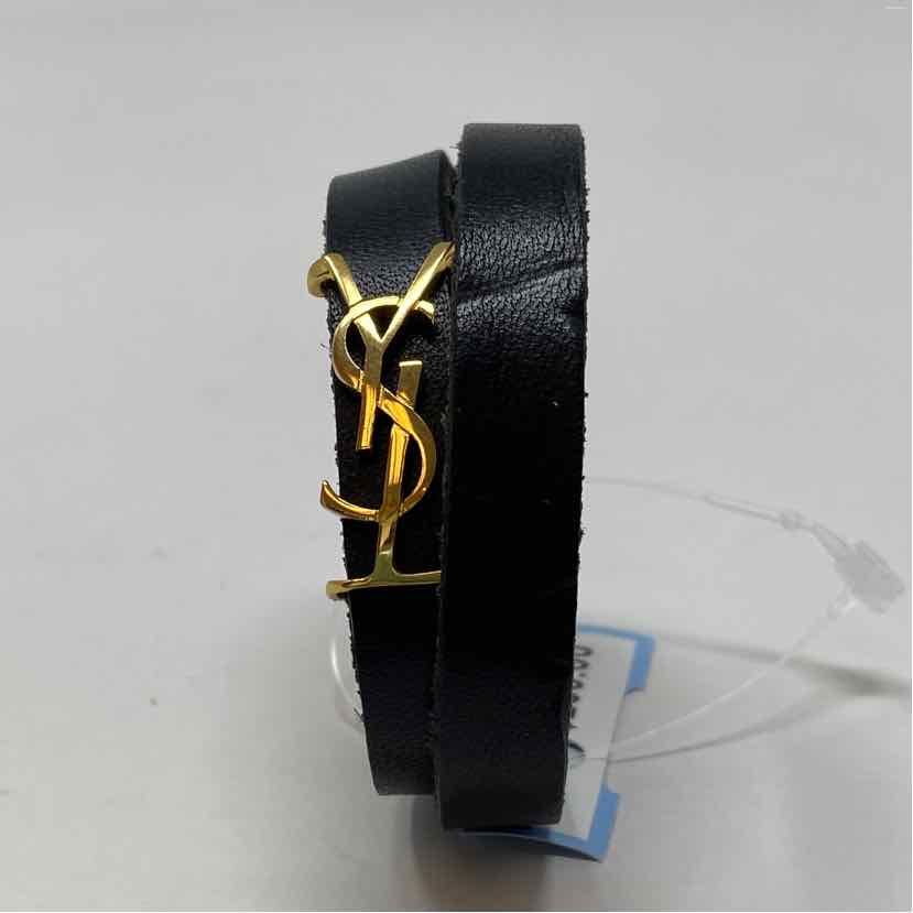 Pre-Owned Saint Laurent Black Leather Designer Jewelry