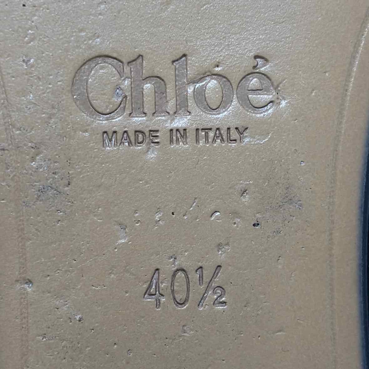 Pre-Owned Chloe Black Suede Shoe Size 10 Designer Shoes