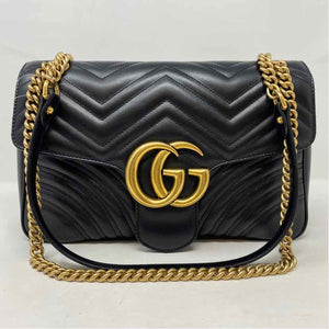 Pre-Owned Gucci Black Leather Designer Handbag