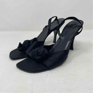 Pre-Owned Celine Black Satin Shoe Size 8 Designer Shoes