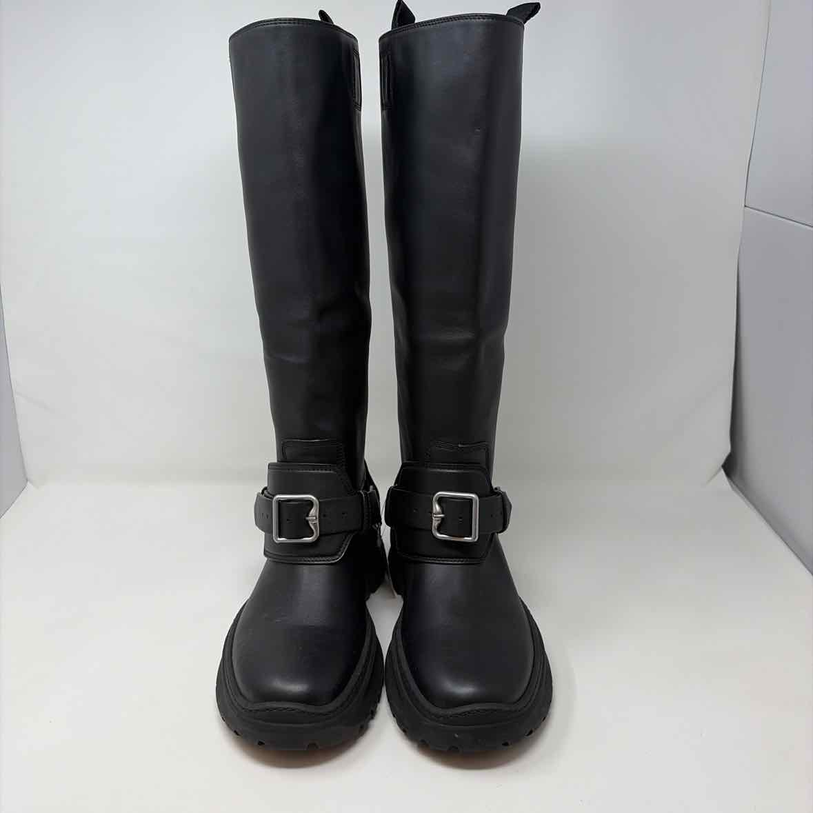 Pre-Owned Burberry Black Leather Shoe Size 8 Designer Shoes