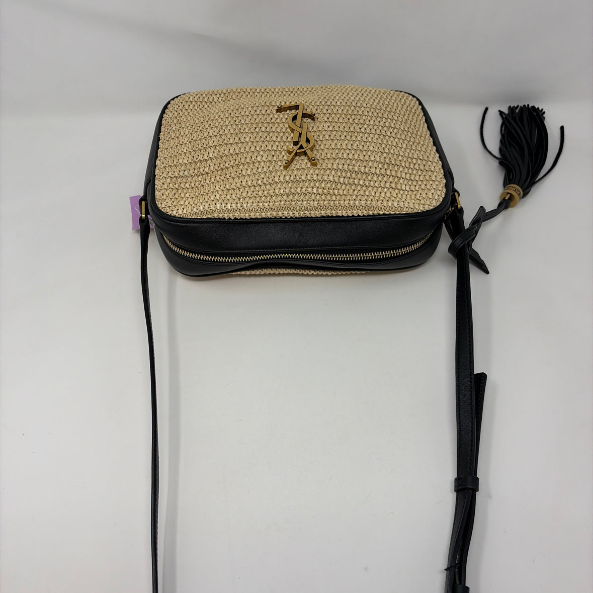 Pre-Owned Saint Laurent Tan Woven Designer Handbag