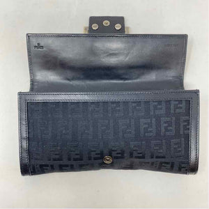 Pre-Owned Fendi Black Canvas Designer Wallet