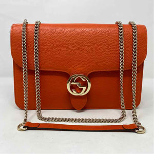 Pre-Owned Gucci Orange Leather Designer Handbag