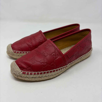 Pre-Owned Gucci Red Leather Shoe Size 5.5 Designer Shoes