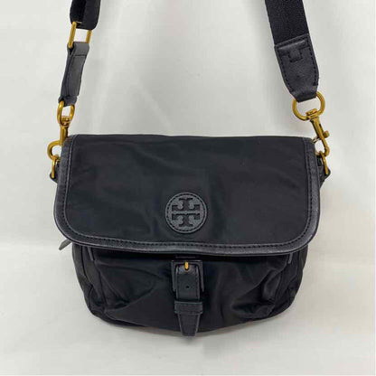 Pre-Owned Tory Burch Black & Gold Nylon Handbag