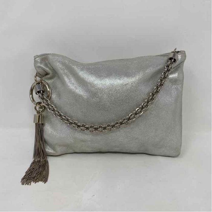 Pre-Owned Jimmy Choo Silver Leather Designer Handbag