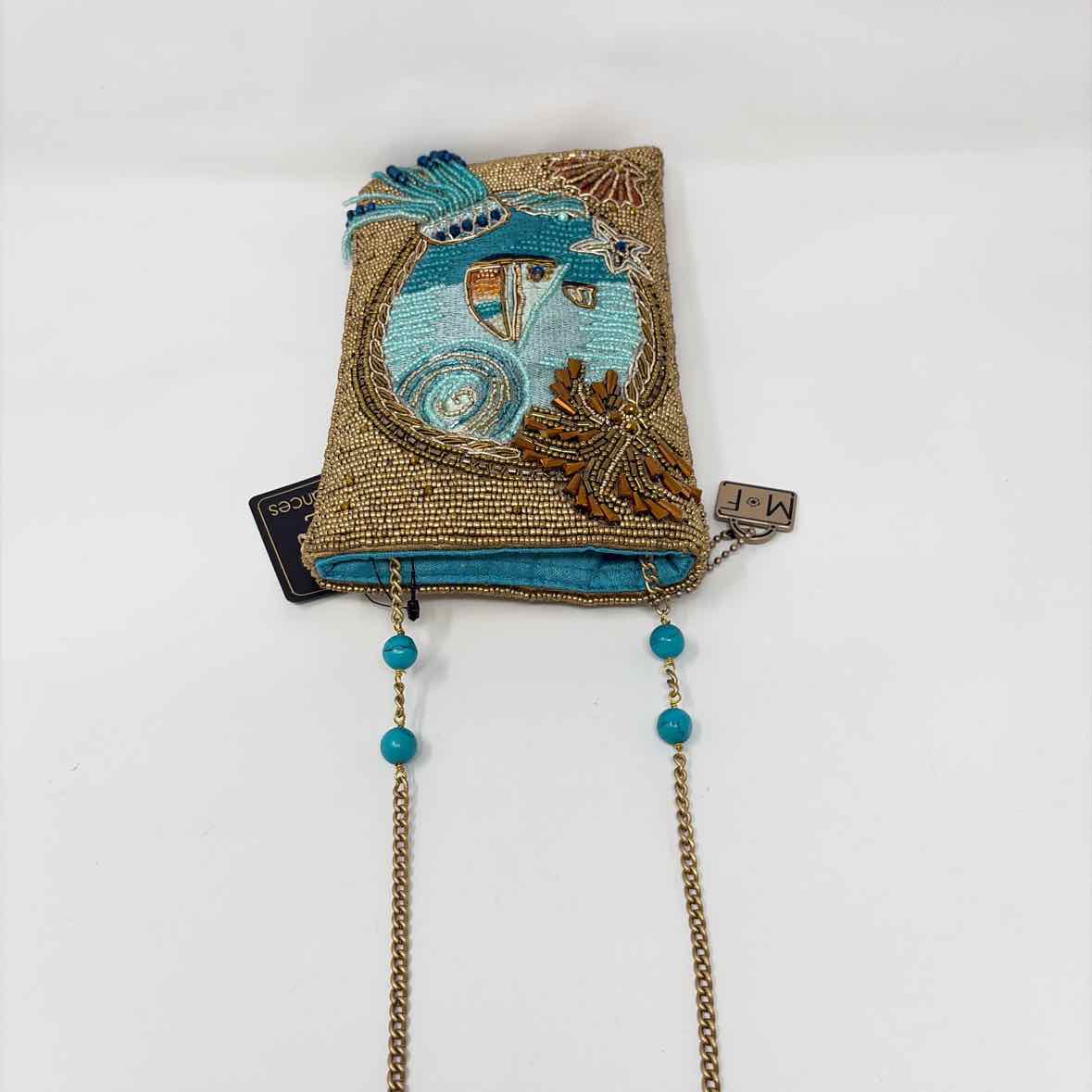 Pre-Owned Mary Frances Gold Multi Beaded Handbag