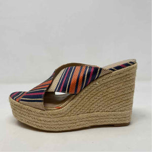 Pre-Owned Shoe Size 7 Charles David Orange Stripe Sandals