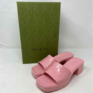 Pre-Owned Gucci Pink Rubber Shoe Size 6.5 Designer Shoes