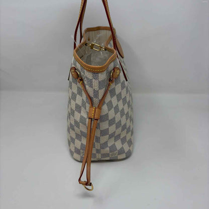 Pre-Owned Louis Vuitton Damier Azur Calf Hair Designer Handbag