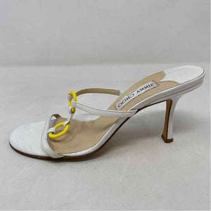 Pre-Owned Jimmy Choo White Leather Shoe Size 7.5 Designer Shoes