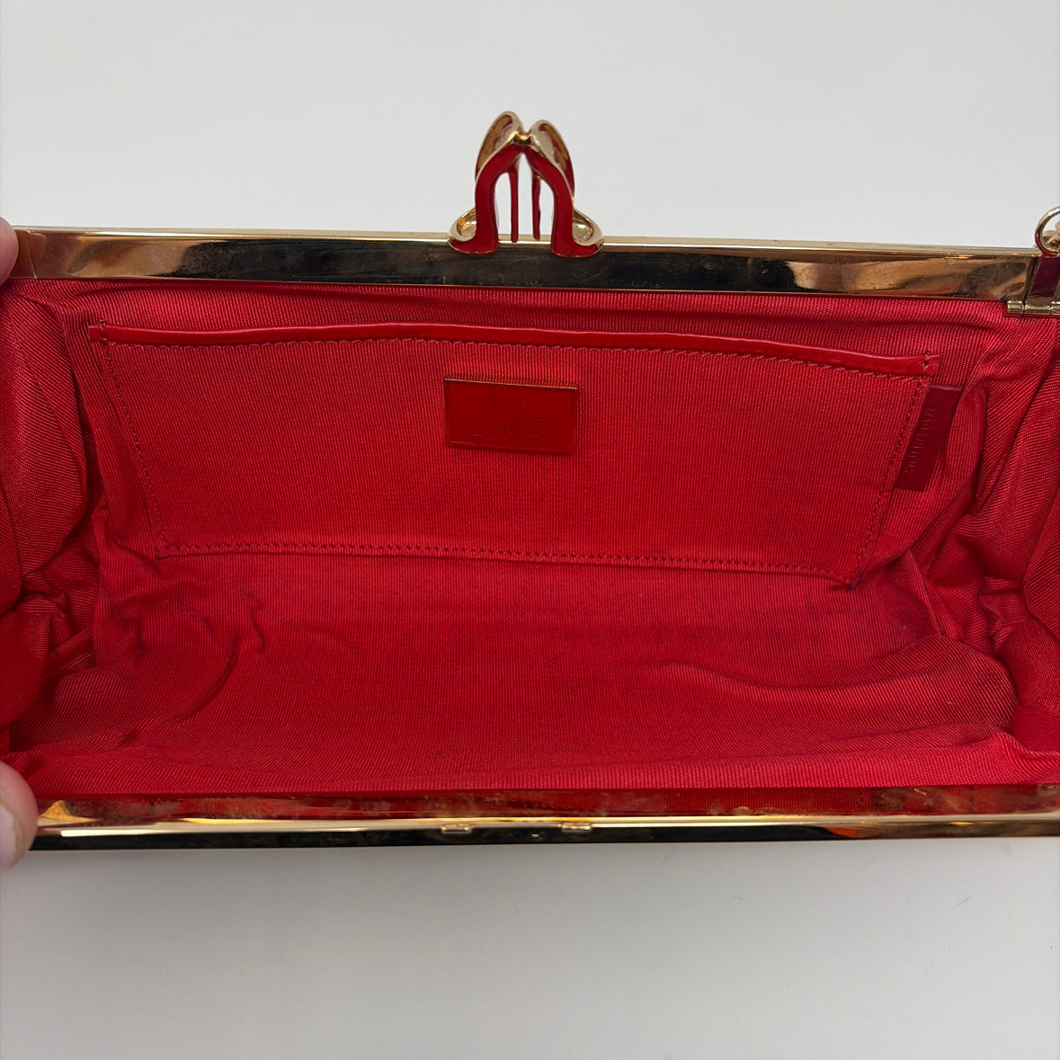 Pre-Owned Christian Louboutin nude Patent Designer Handbag