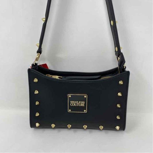 Pre-Owned Versace Jeans Coutre Black & Gold Leather Handbag