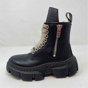 Pre-Owned Doc Martens + Rick Owens Black Leather Shoe Size 6 Designer Shoes