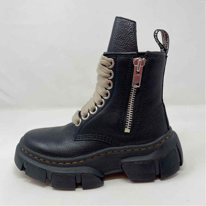 Pre-Owned Doc Martens + Rick Owens Black Leather Shoe Size 6 Designer Shoes